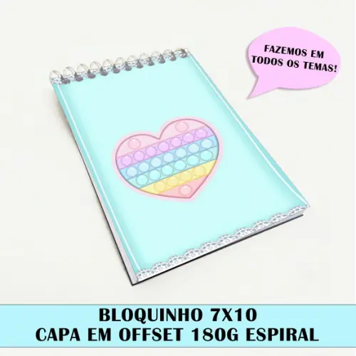 Bloquinho para festa tema pop it