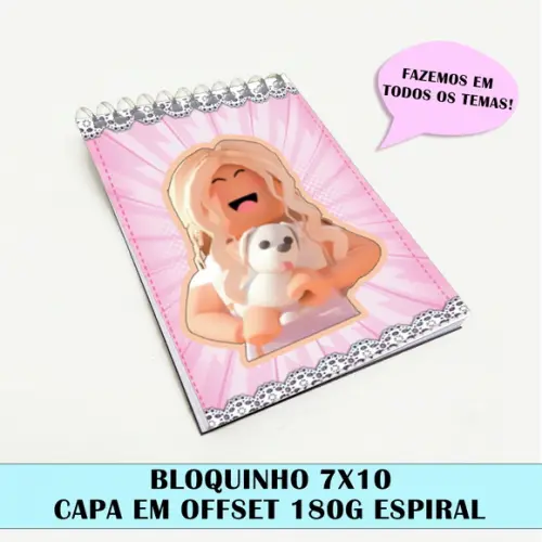Bloquinho para festa tema roblox