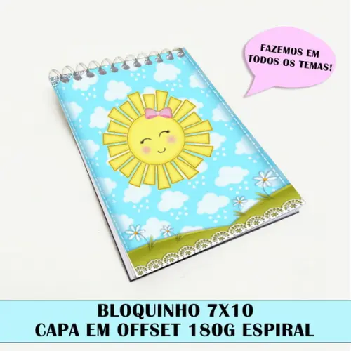 Bloquinho para festa tema sunshine