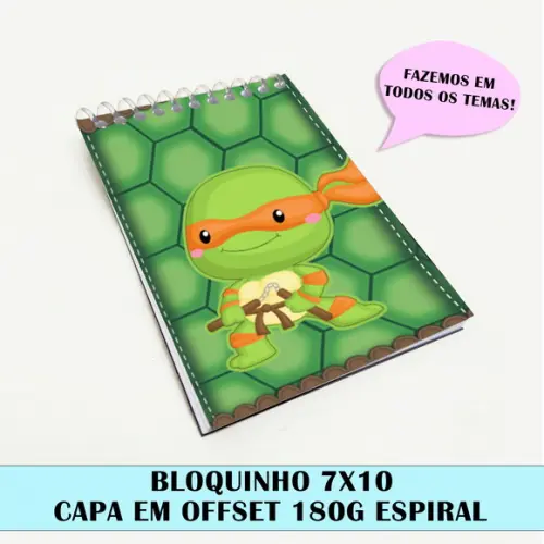 Bloquinho Para Festa Tema Tartaruga Ninja