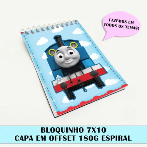 Bloquinho para festa tema thomas e seus amigos