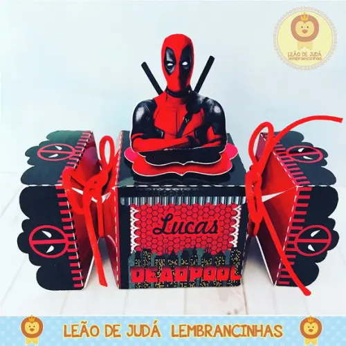 Caixa Bala com Aplique 3d Deadpool
