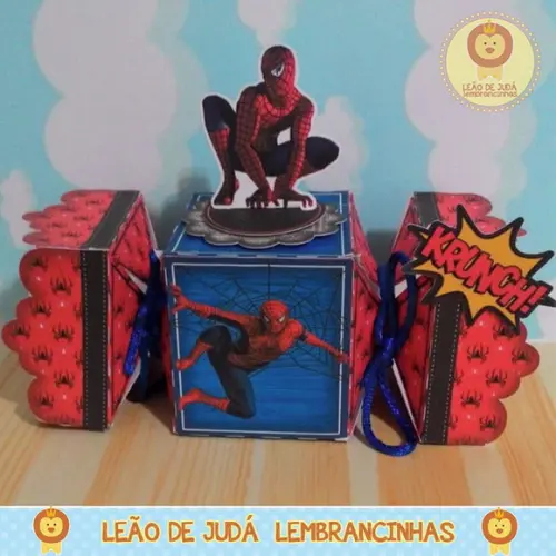 Caixa bala com aplique 3D Homem Aranha