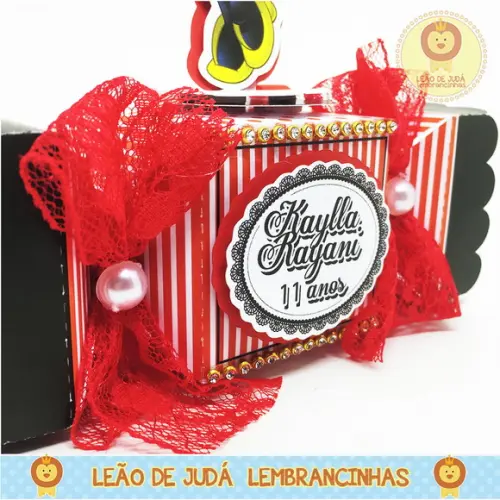 Caixa bala com aplique 3D Minnie modelo2