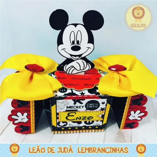 Caixa bala com aplique 3D Mickey