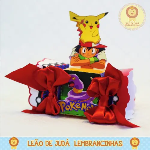 Caixa bala com aplique 3D Pokemon