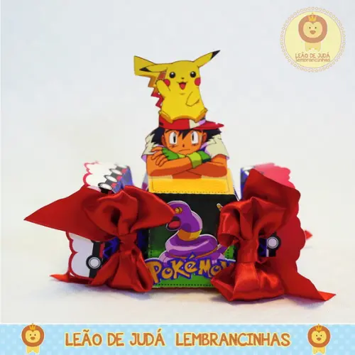 Caixa bala com aplique 3D Pokemon
