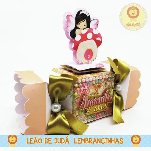 Caixa Bala Com Aplique 3d Tema Fadas