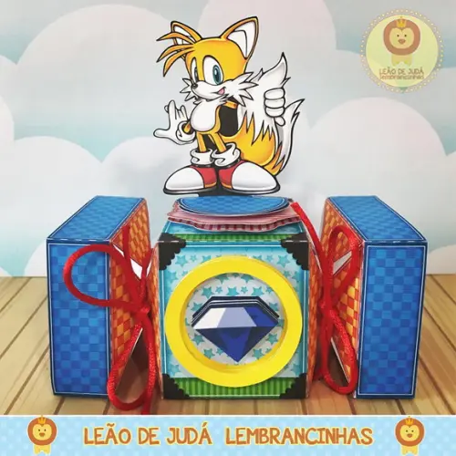 Caixa bala com aplique Sonic
