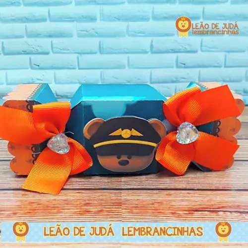 Caixa bala com aplique URSO AVIADOR
