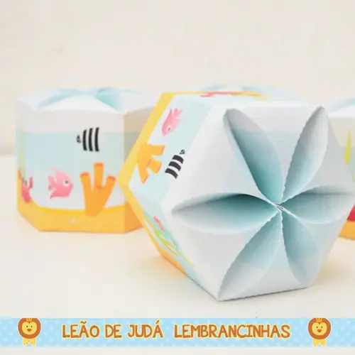 Caixa Hexagonal FUNDO DO MAR