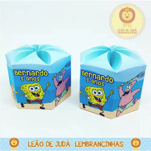 Caixa Hexagonal Tema Bob Esponja
