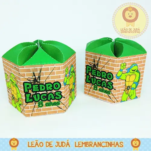 Caixa Hexagonal tema Tartaruga Ninja