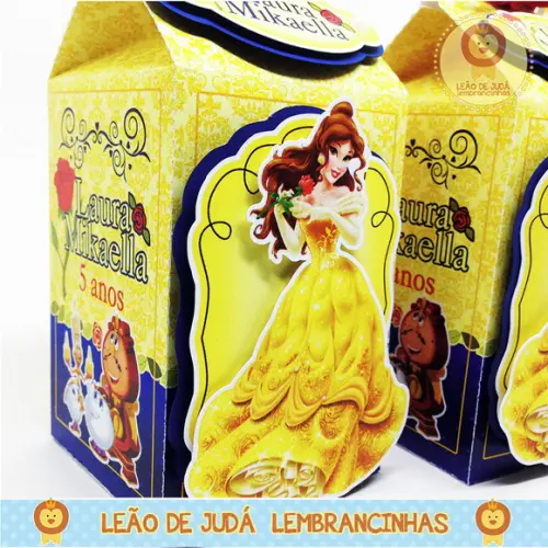 Caixa Milk Com aplique A Bela e a Fera
