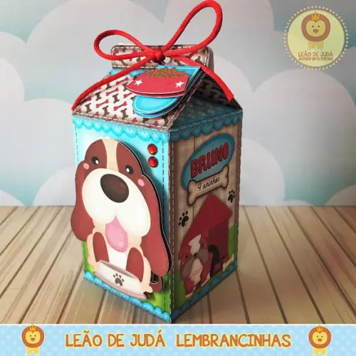 Caixa Milk Com aplique Cachorrinho