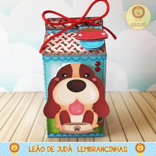 Caixa Milk Com aplique Cachorrinho