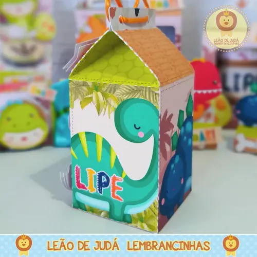 Caixa Milk Com aplique Dinossauro