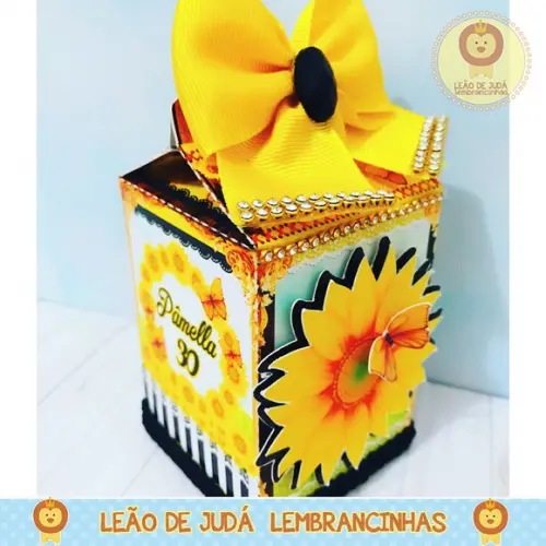 Caixa Milk Com aplique Girassol
