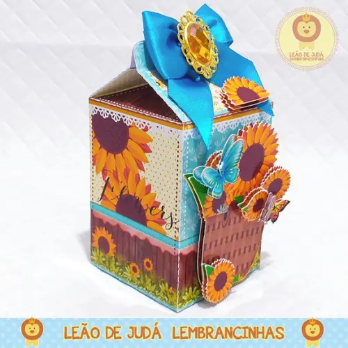Caixa Milk Com aplique Girassol
