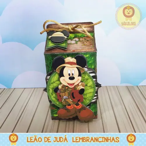 Caixa Milk com Aplique Mickey Safári