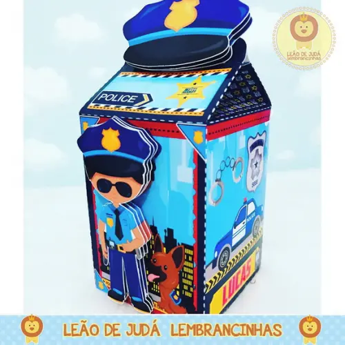Caixa Milk Com aplique Policial