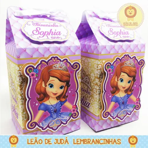 Caixa Milk Com aplique princesinha sofia