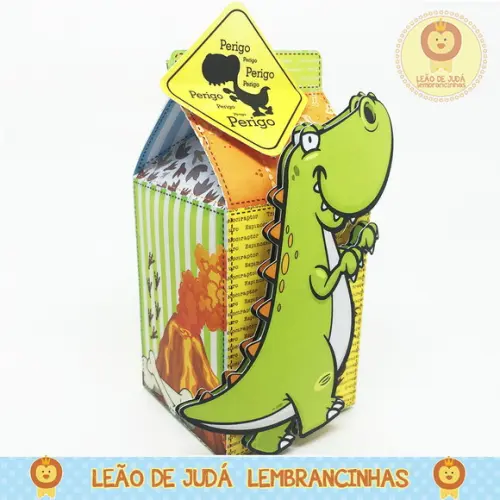 Caixa Milk Com aplique tema Dinossauro