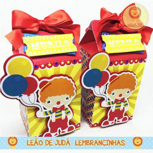 Caixa Milk Com aplique tema circo modelo 2