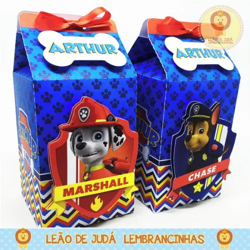 Caixa Milk com Aplique Tema Patrulha Canina