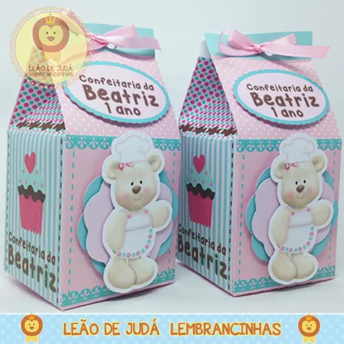 Caixa Milk Com aplique URSA CONFEITEIRA