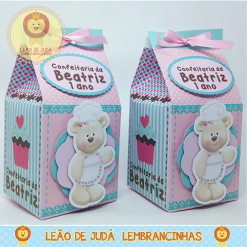 Caixa Milk Com aplique URSA CONFEITEIRA