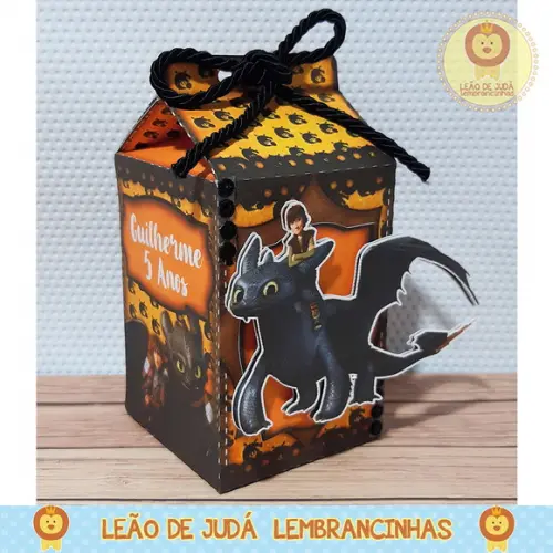 Caixa Milk com Aplique Treinar Seu Dragão