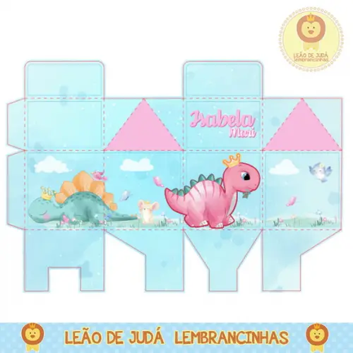 Caixa milk dino rosa