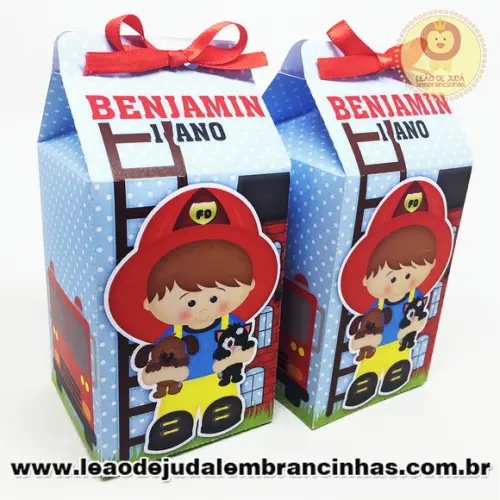 Caixa milk tema Bombeiro