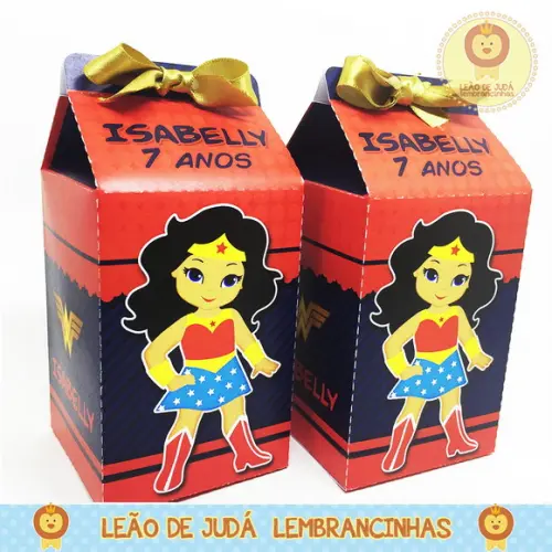 Caixa Milk Tema Mulher Maravilha