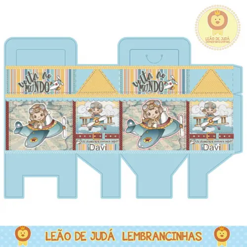 Caixa para festa aviador