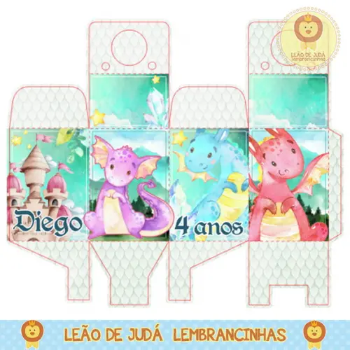 Caixa para festa dragão