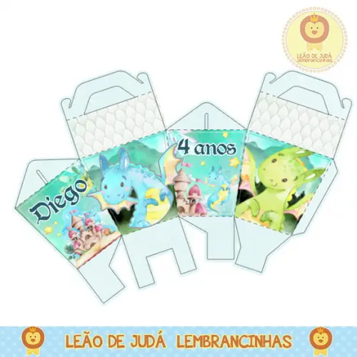 Caixa para festa dragão