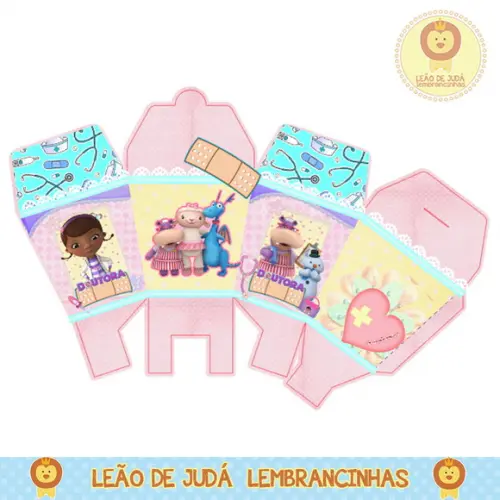Caixa para festa doutora brinquedos