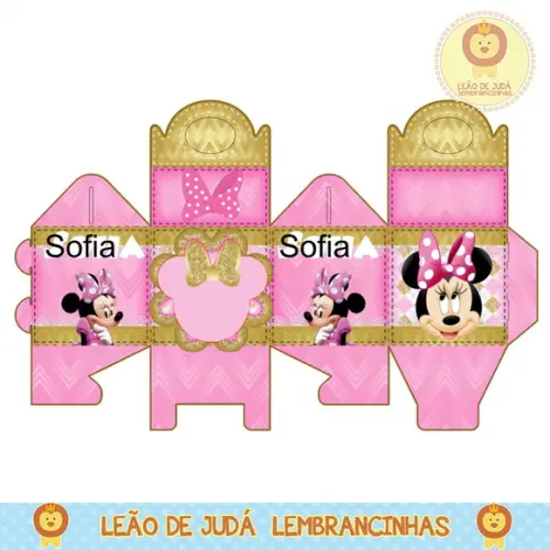 Caixa para festa minnie rosa