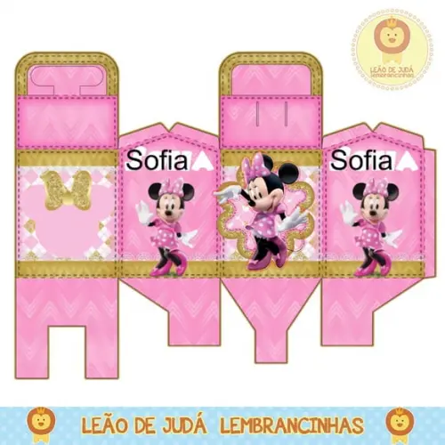 Caixa para festa minnie rosa