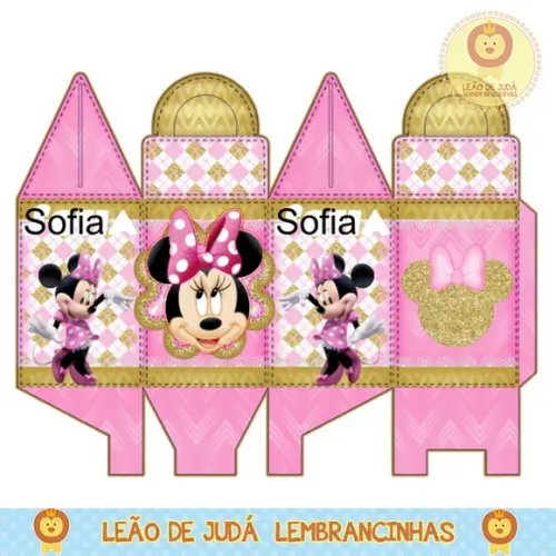 Caixa para festa minnie rosa