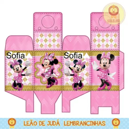 Caixa para festa minnie rosa