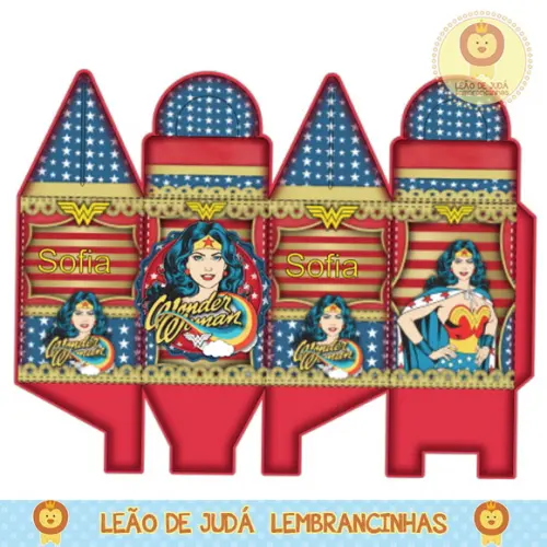 Caixa para festa mulher maravilha