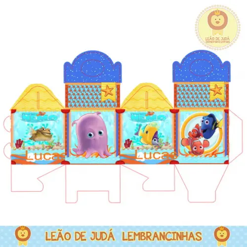 Caixa para festa procurando nemo