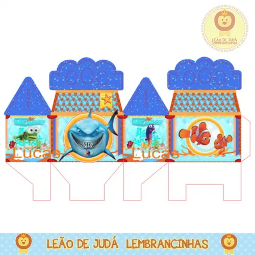 Caixa para festa procurando nemo