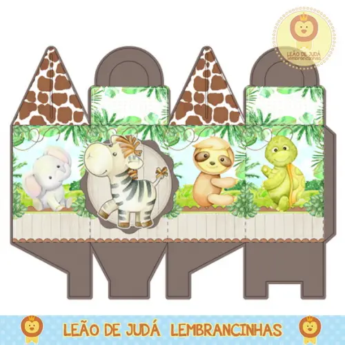 Caixa para festa safari menino