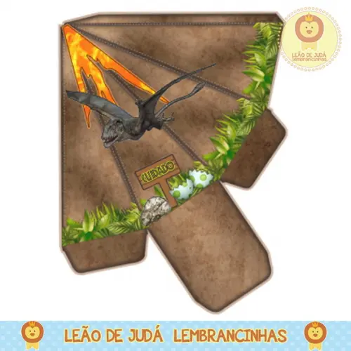 Caixa pirâmide dinossauro