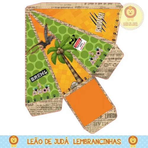 Caixa pirâmide dinossauro