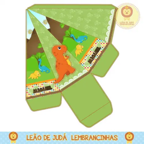 Caixa pirâmide dinossauro